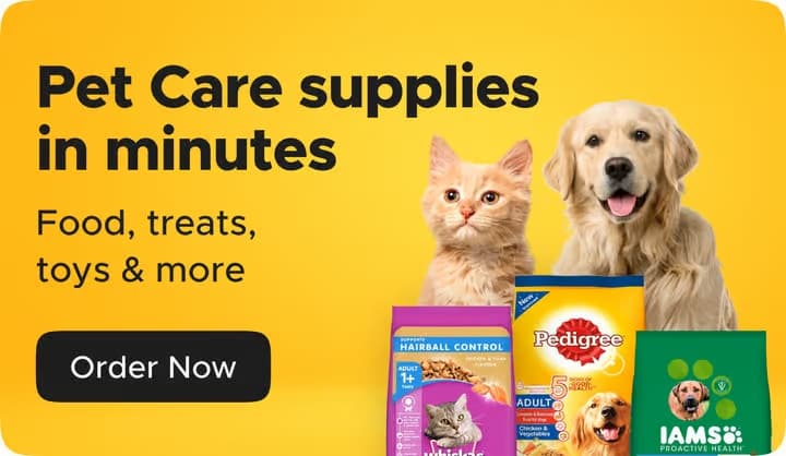 Pet Care supplies in 8 minutes